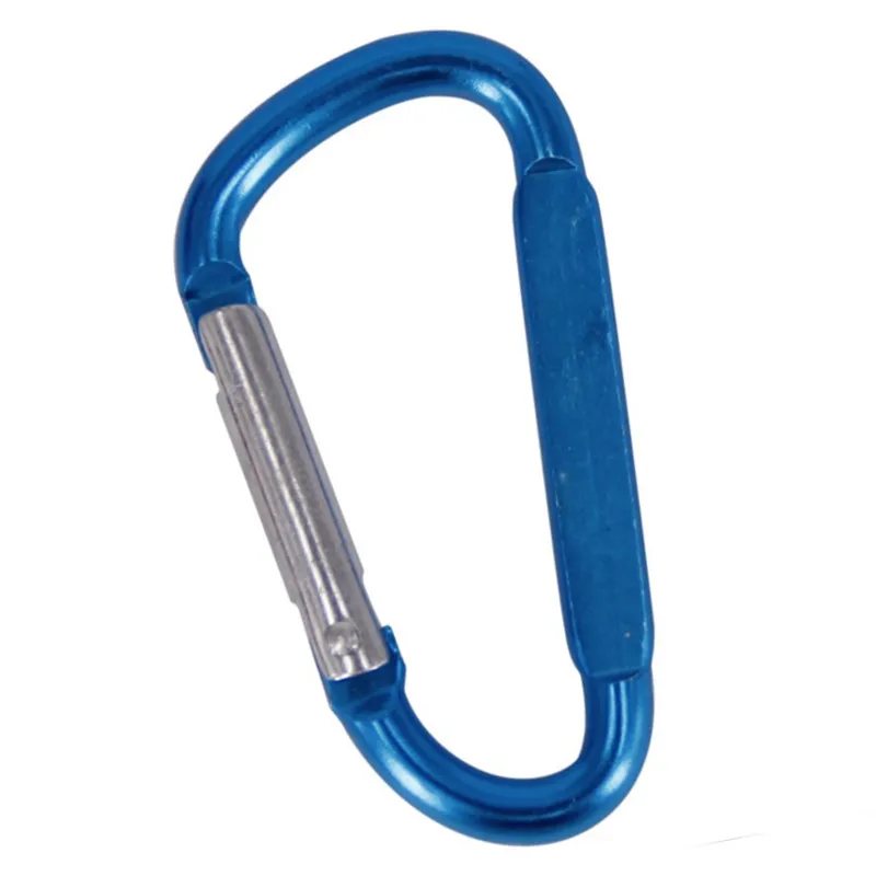 HXY 48*24.5*4MM Custom No MOQ Cheap D Shape Flat Side Aluminum Carabiner Hook Carabiner Keychain For Camping, Holding, Keychain