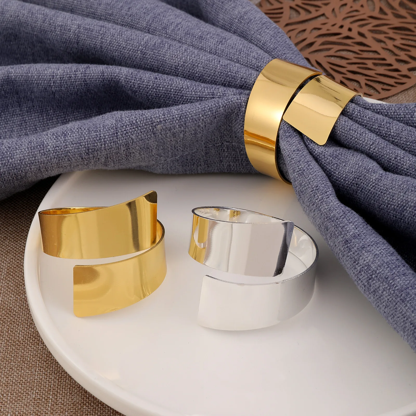Belt Fabric Napkin Metal Napkin Ring Table Decoration Napkin Customized Size for Hotel Dinning Table Decor