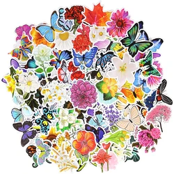 Hot sale waterproof adhesive flower butterfly shape design printing custom sticker die cut