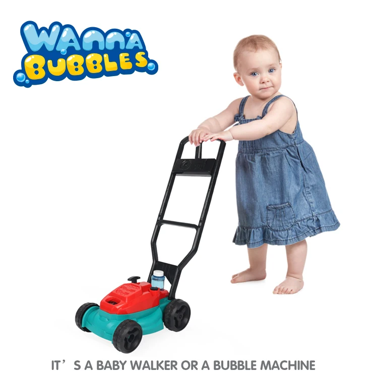 B/O Mega Bubble Lawn Mower Toy For Toddlers Electronic Plastic Bubbles Blower Machine Outdoor Toy For Kids Party Push Bubble Toy