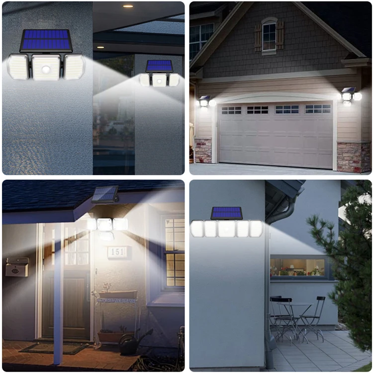 BILLION Wholesale Outdoor Garden Ip44 Waterproof ABS Solar Lamps Human Body Induction Solar Sensor Wall light