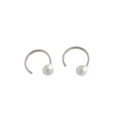 Statement Earrings 925 Sterling Silver Stud Pearl Ear Hook Female Daily Wear