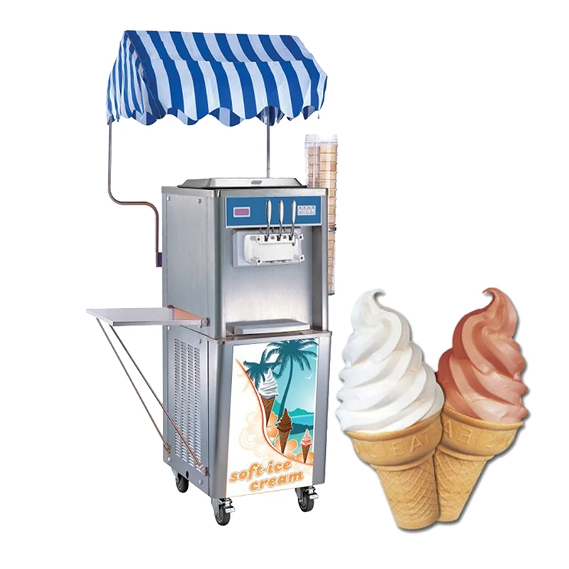 Commercial Ice Cream Machine 45-50L/H 3 Flavors Soft Ice Cream Machine For Restaurants Snack Bar