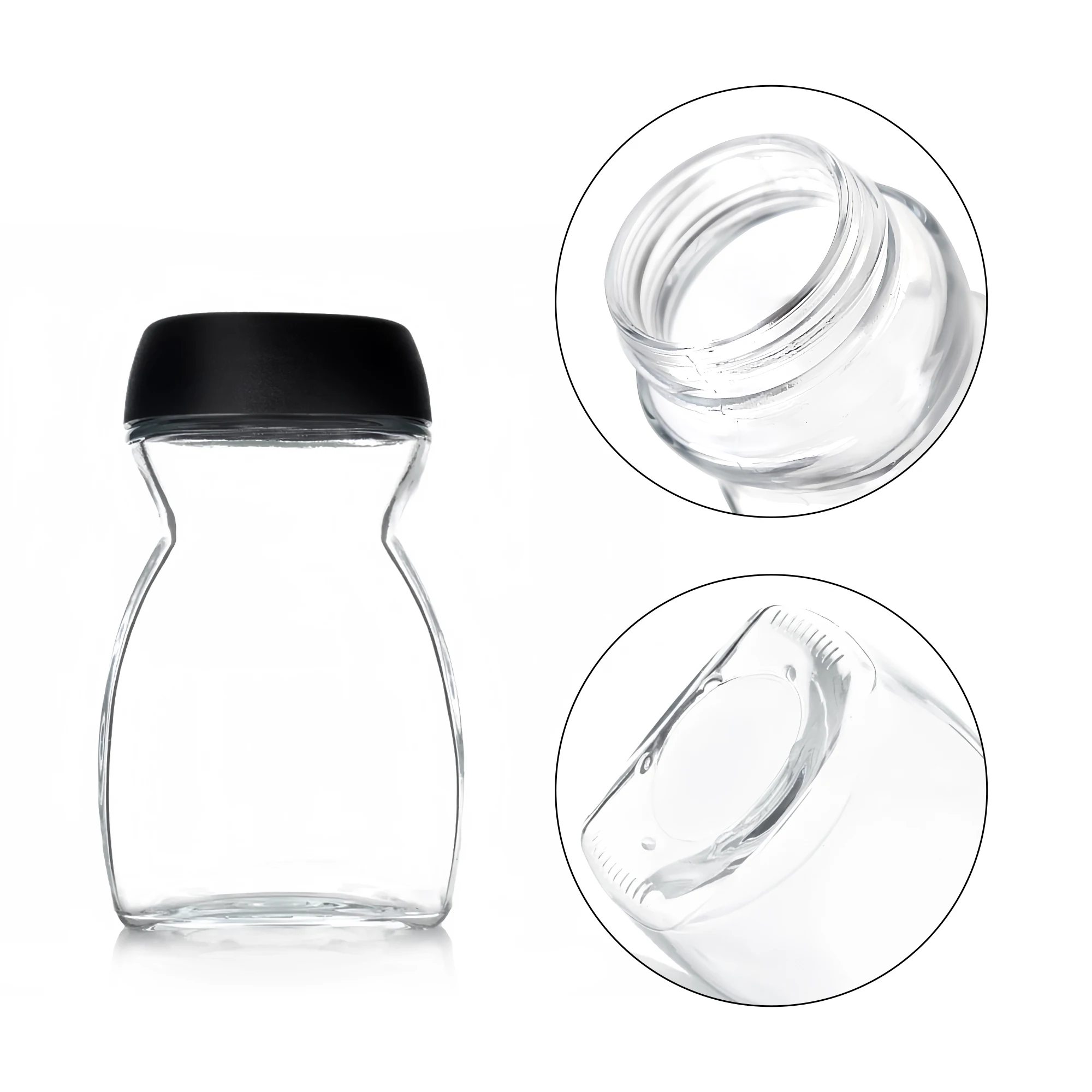 Wholesale instant coffee glass jar 200ml 400ml vacuumized glass sealed coffee jar with lid