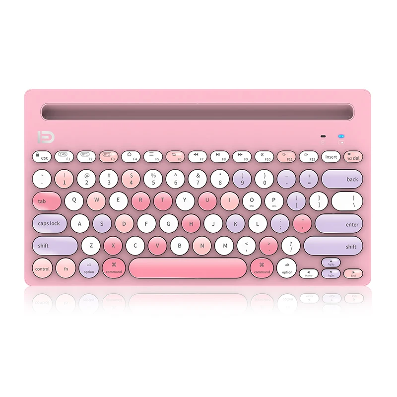 Nice Desgin 2.4Ghz Wireless Colorful Keyboard PC Keyboard  Pink Keyboard