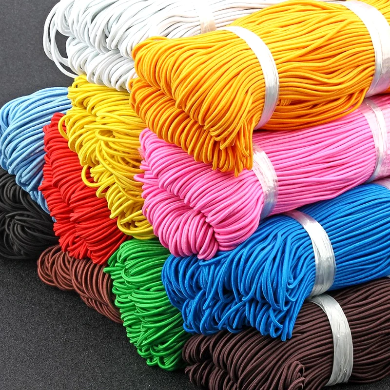 1mm 2mm 2.5mm  high strength colorful round elastic cord rope rubber latex for clothes decoration chairs Stretch string