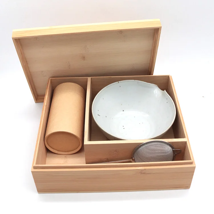 Estick Eco friendly  japanese Support Custom Logo Matcha Gift Kit Packaging WoodenSet Premium Ceremony