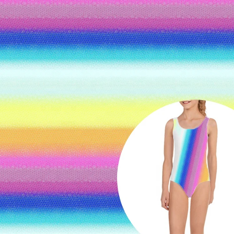 220 gsm uniqlo free swatch stretch 82% polyamide 18% elastane striped fabric printing digital