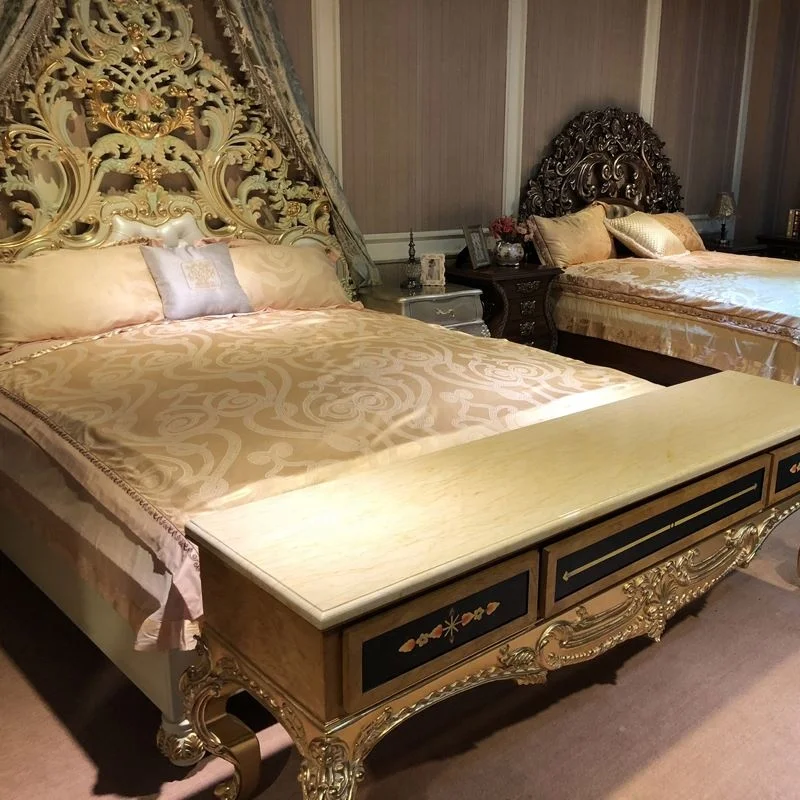 Italian style  modern luxury bed full upholstered fabric bed room furniture hotel use big headboard bed genuine leather