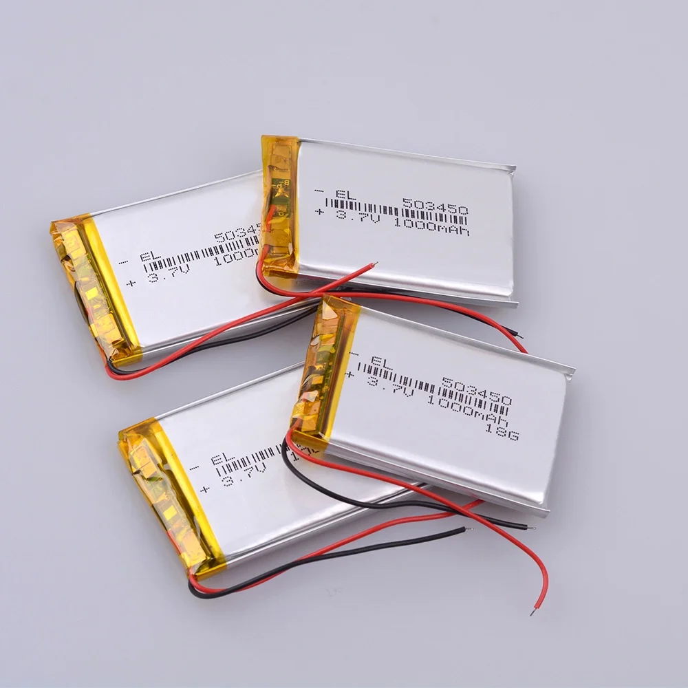 Polymer Lithium Rechargeable battery 1000mAh 3.7V 503450 102050 for headset smart watch GPS PDA MP5 Li-ion Lipo battery