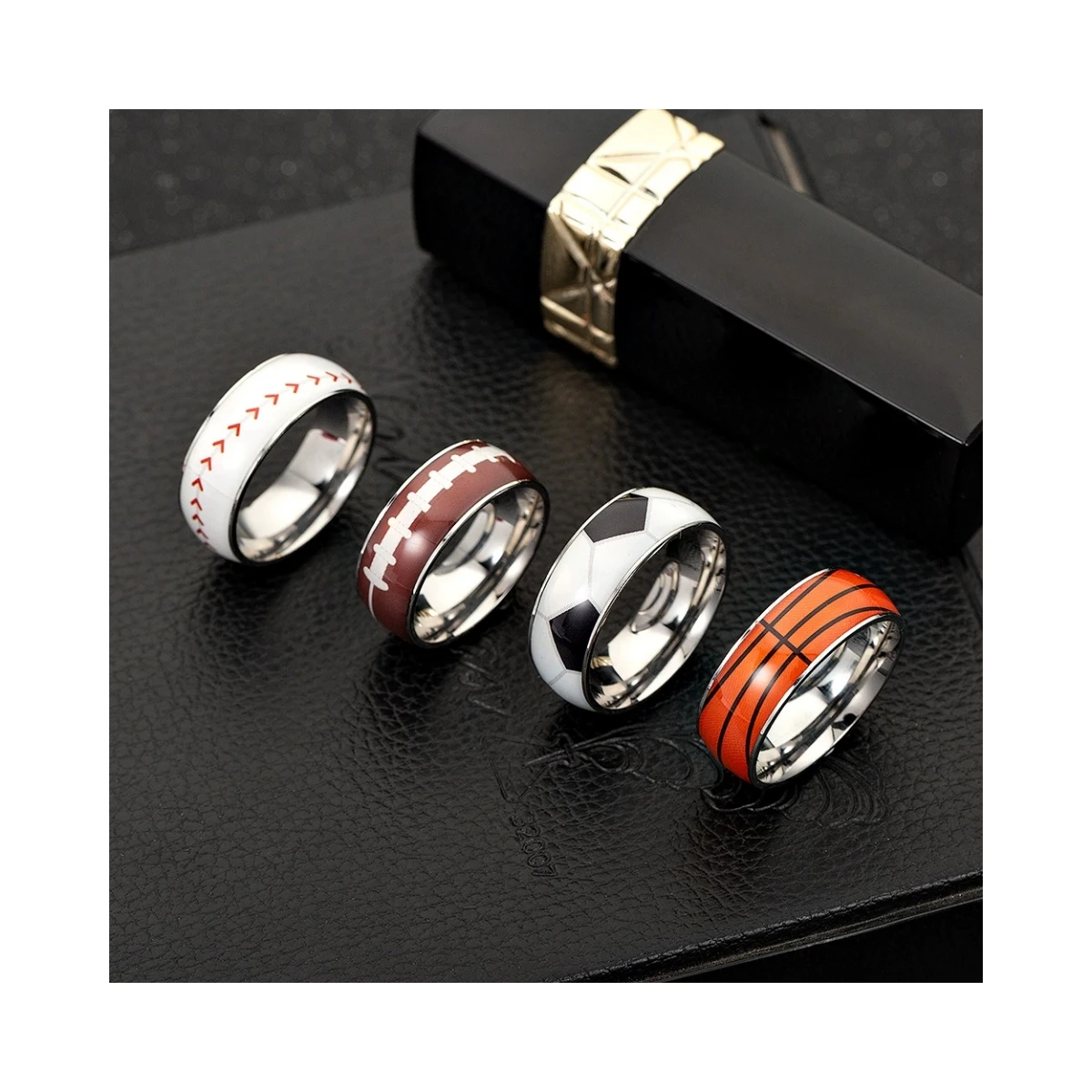 HP Basketball football baseball football titanium steel ring fashion rings youth football championship rings