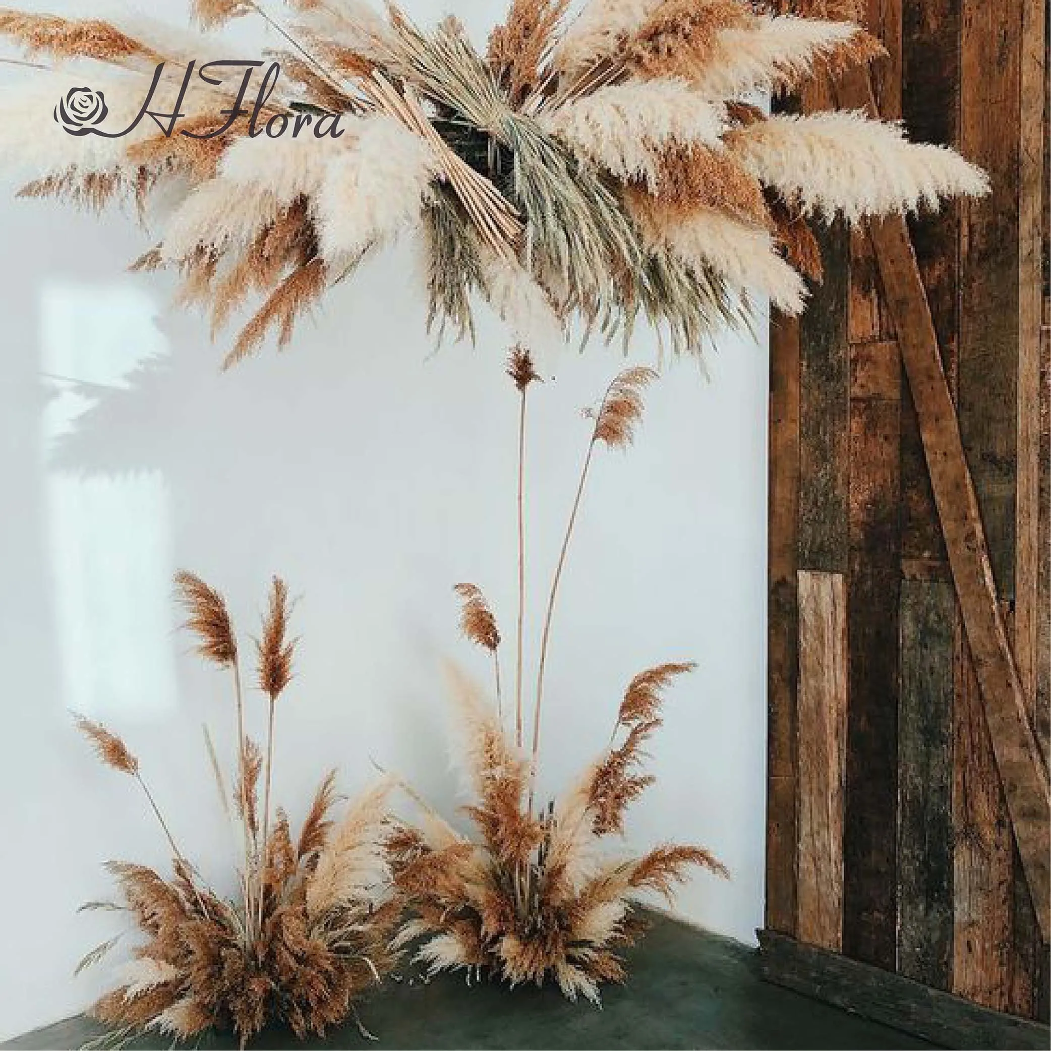 HFloral  Wholesale Dried Pampas Grass Dried Flowers And Plants Bouquet Boho Decor For Home Decoration