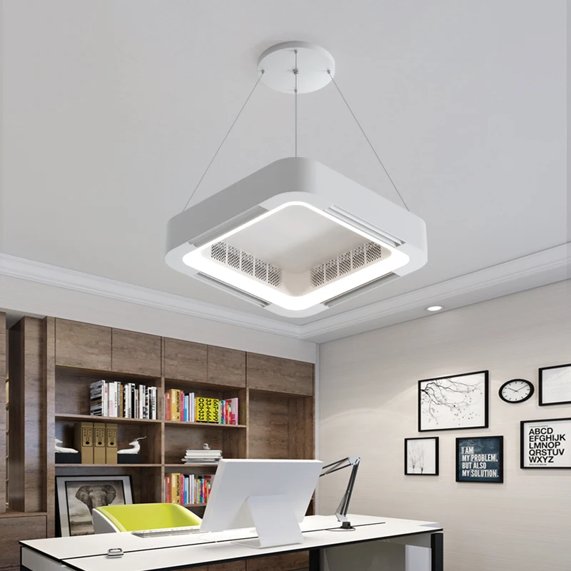 SEERUI 23inch 56W 110-240V Ceiling Fan PENDANT LIGHT Home Office Bladeless LED Ceiling Fan with Lighting Remote Control Luminous