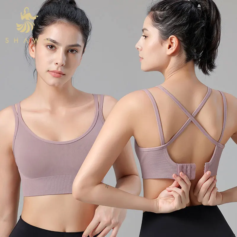 Super Stretchable Adjustable Straps Back Comfy Sports Gym Yoga Fitness Jogging  Zipper Sport Bra For Women