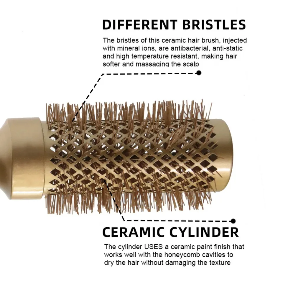 Manufacturers Professional Private Label Salon Hair Brush Ceramic Straight Round Hair Brush