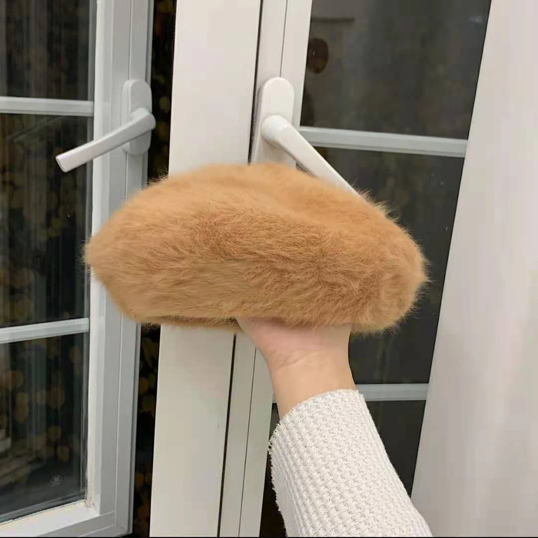 Factory Winter Beret Hat Elegant Unisex Wool Knitted Cap for Outdoor Retro Party French Artist Painting Style by Ladies