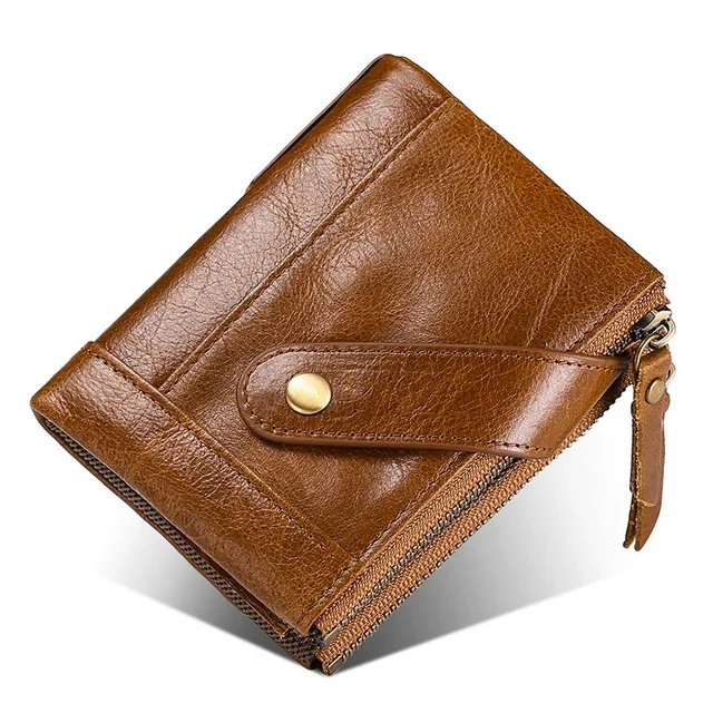 Vintage Men Wallet Genuine Leather Short Wallets Cowhide man Purse Coin Pocket wallet