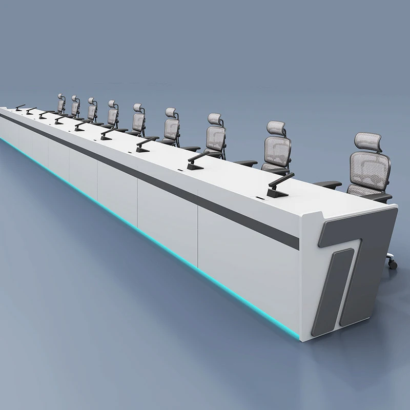 High-End LED Security Command Center Monitor Console Desk Customized Control Room Furniture for Office Use Staff Workstation