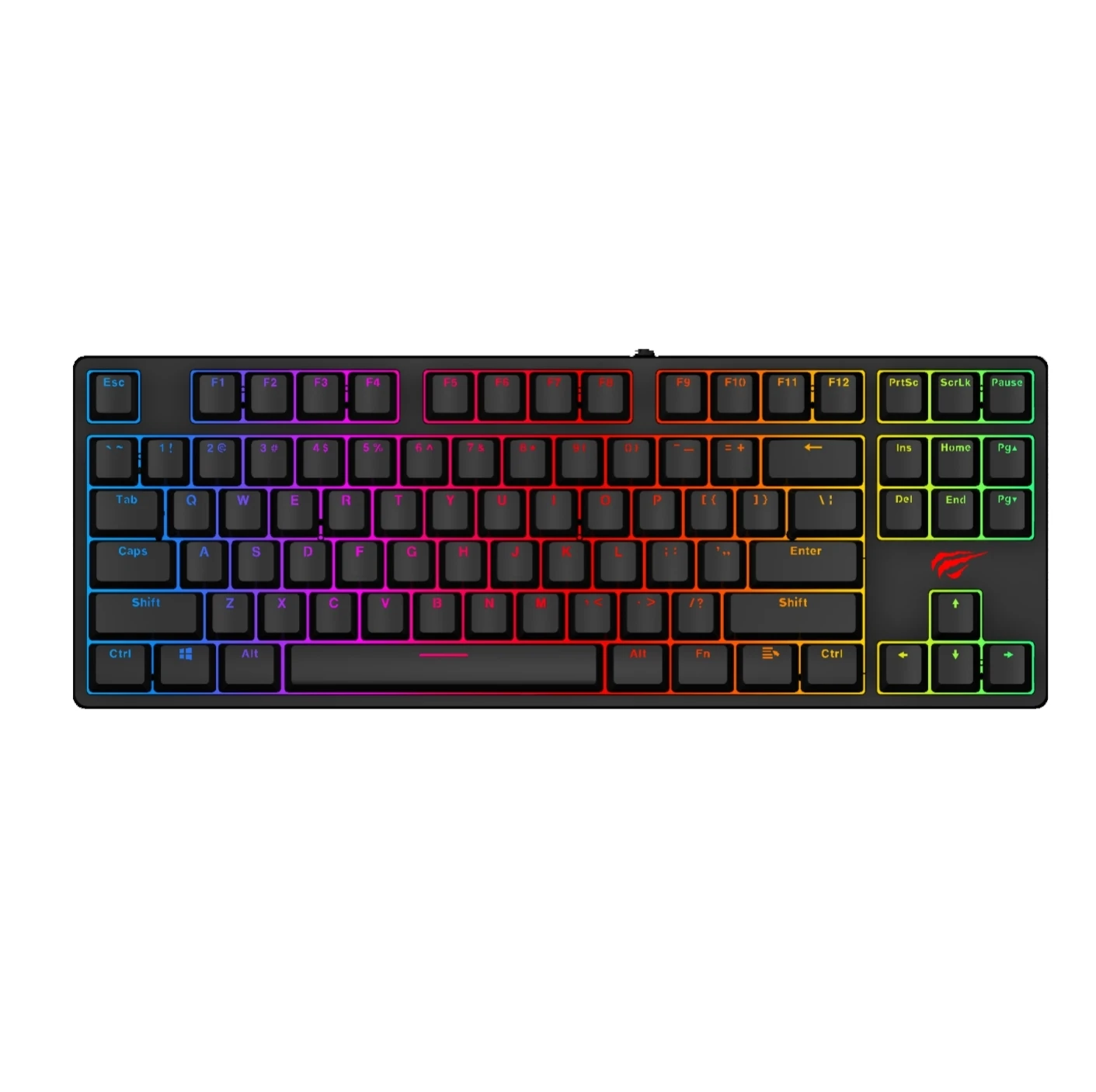 Havit KB890L Arabic Spanish Layout Blue Switch Ergonomic Wired Waterproof RGB Gamer Mechanical Gaming Keyboard For Pc Game