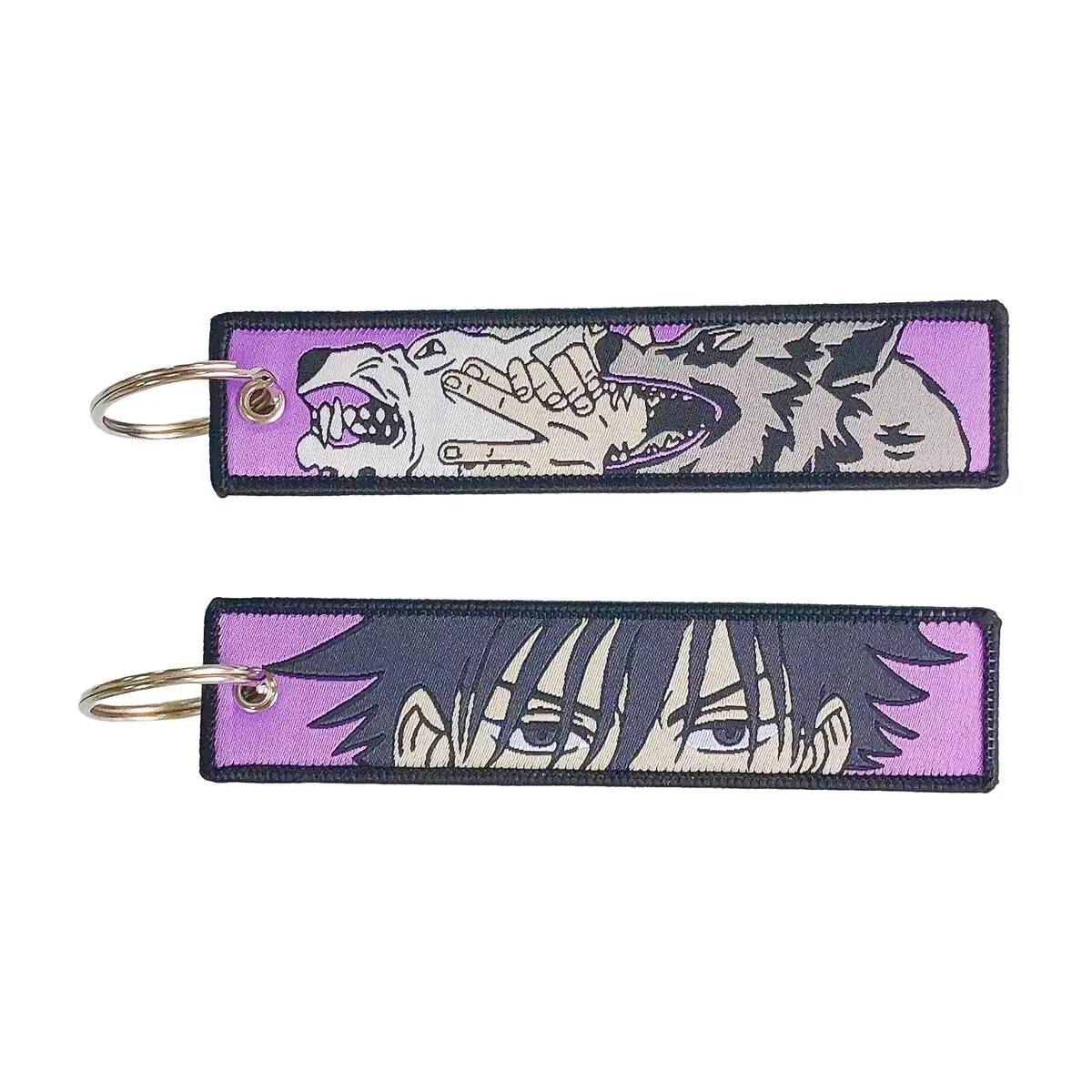 Letter Woven Fabric Custom Blank Motorcycle  for Car & Motorcycle Embroidery Keychain Embroidered Anime Key Jet Tag