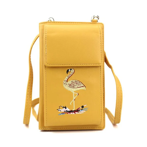 
PB012 Hot sale fashion printing pu leather ladies small crossbody cell phone wallet card holder 