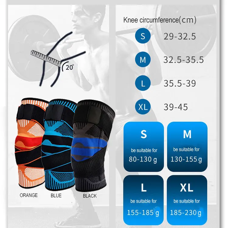 High Quality Adjustable Football For Toddlers Breathable Basketball Nylon Compression Sleeve Knee Brace With Patella Gel Pads