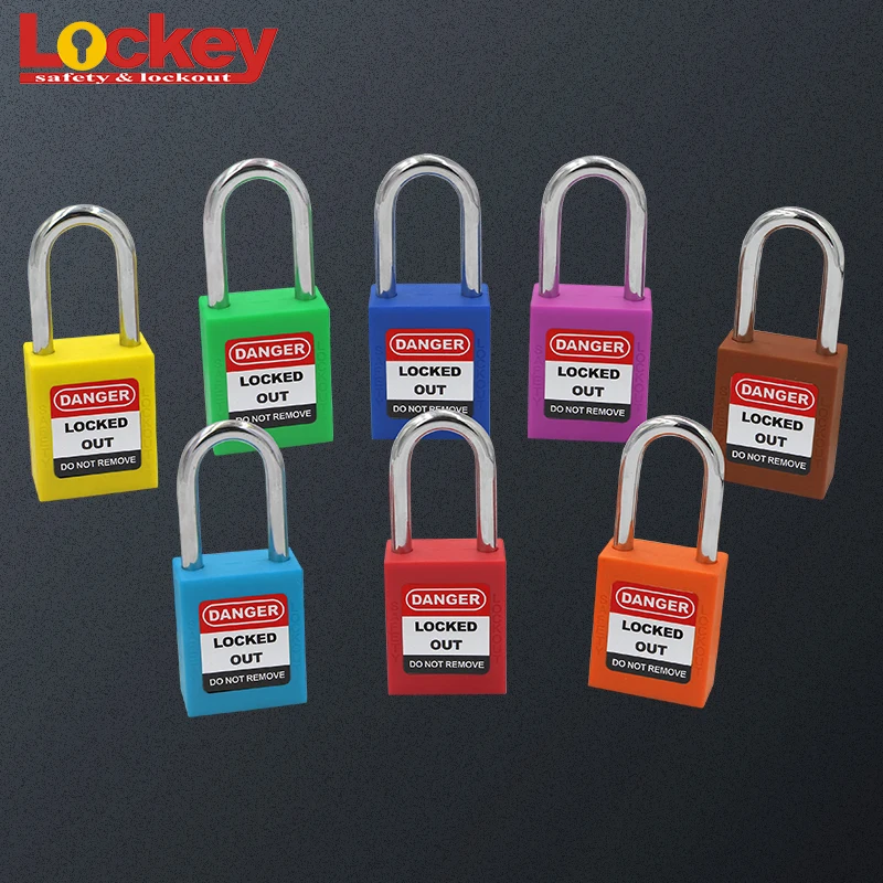 
38mm Steel Nylon Shackle Security Padlock with Master Keys Safety Padlock 
