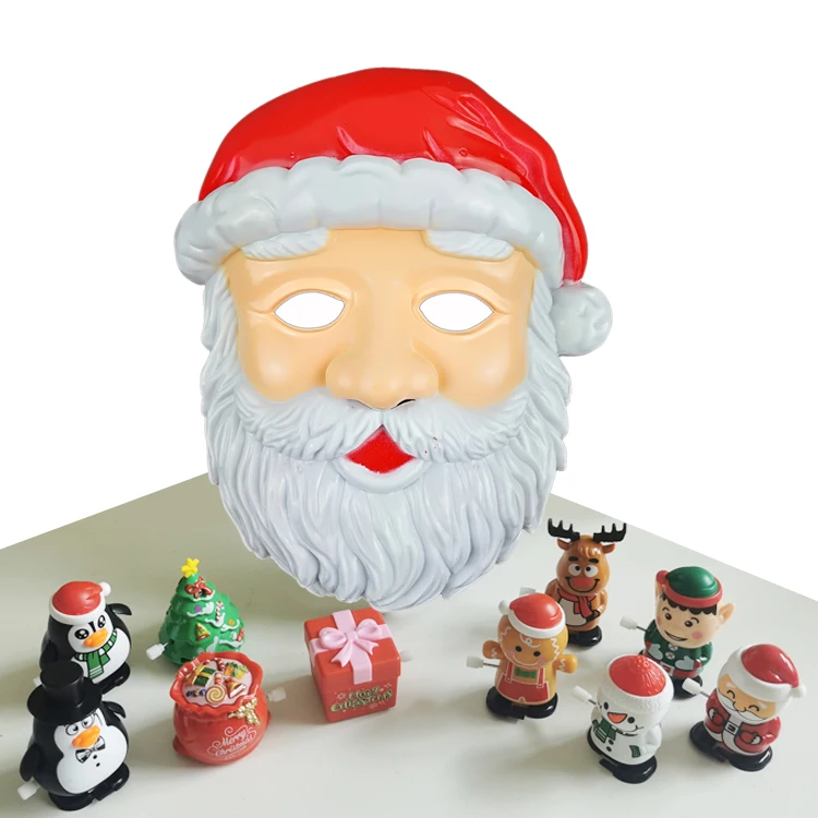 funny Father Christmas Party mask eyeglasses Wind Up  Novelty Jumping Toys Clockwork elk Santa Claus gifts decorations 202