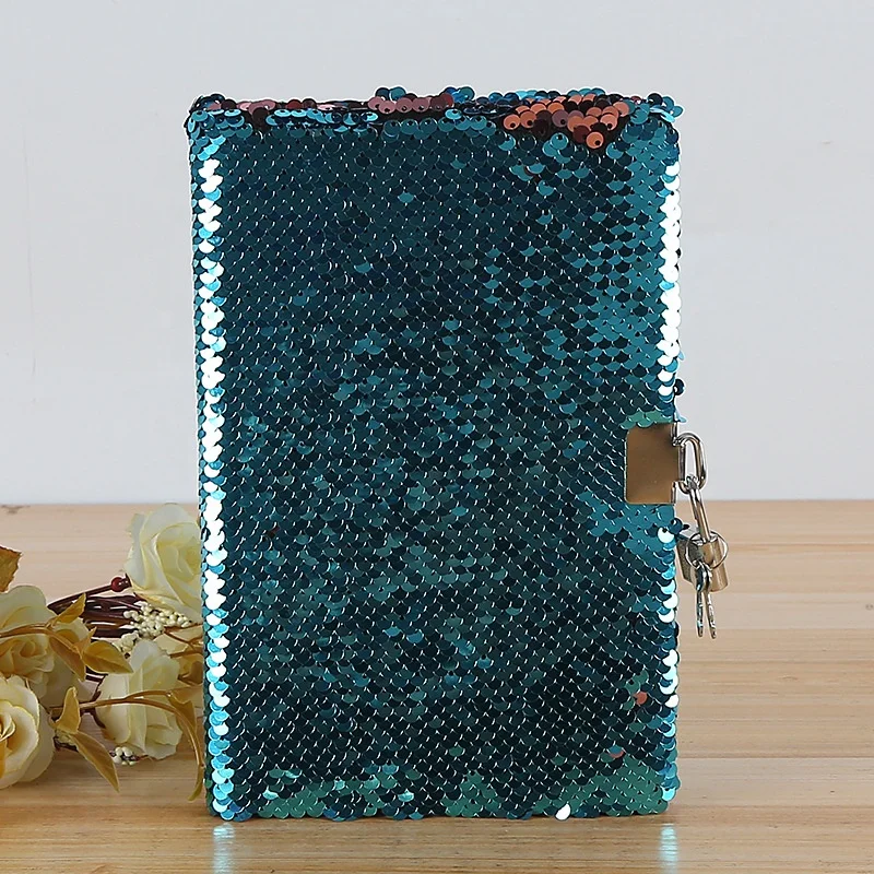 Hottest 2022 Glitter Paillette Journal Reusable Notebook With Lock