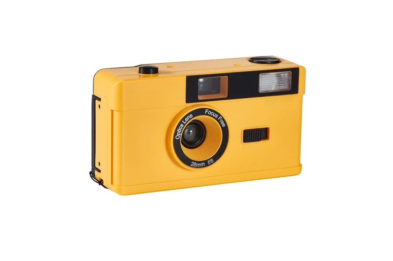 Yellow Black vintage portable slim handy manual simple use customized 35mm film camera with kodak colorful color roll photos