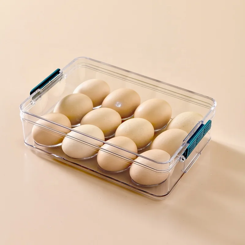 12 Egg Tray Refrigerator Storage Container Kitchen Clear Plastic Egg Holder