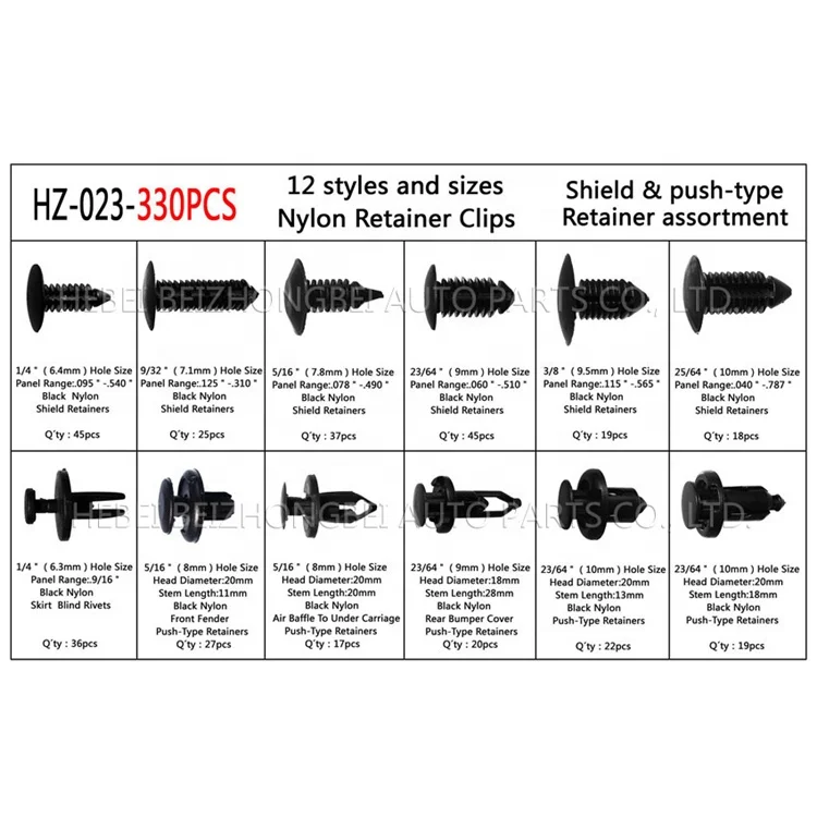 
330PCS 12Kinds Mixed Auto Fastener Car Bumper Plastic Fixed Clamp Christmas Tree Barb Trunk Fixed Clip for Honda for TOYOTA 
