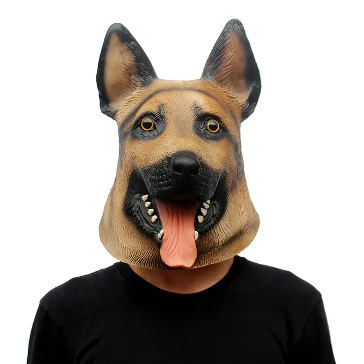 Halloween Wolf Dog Mask Realistic Rubber Full Head Animal Dog Latex Mask