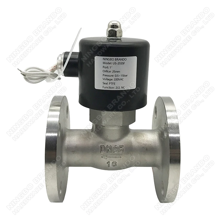 Flange Connection Hot Water Steam Stainless Steel 304 Solenoid Valve 3/8' 1/2' 3/4' 1' 1-1/4' 1-1/2' 2' 12V 24V 110V 220V