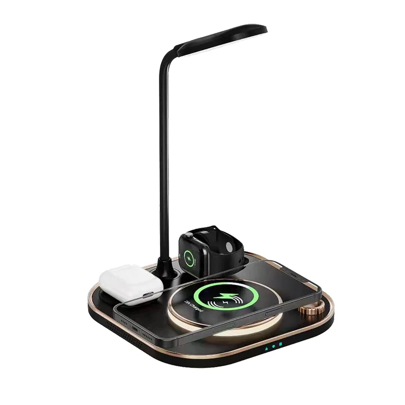 New multifunctional 4-in-1 wireless Mobile phone headset charging desk lamp Modern Office Desk Lamp Magnetic Wireless Chargers