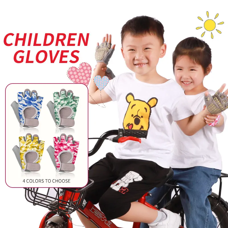 High quality kid sport gloves gym half finger fitness gloves for children