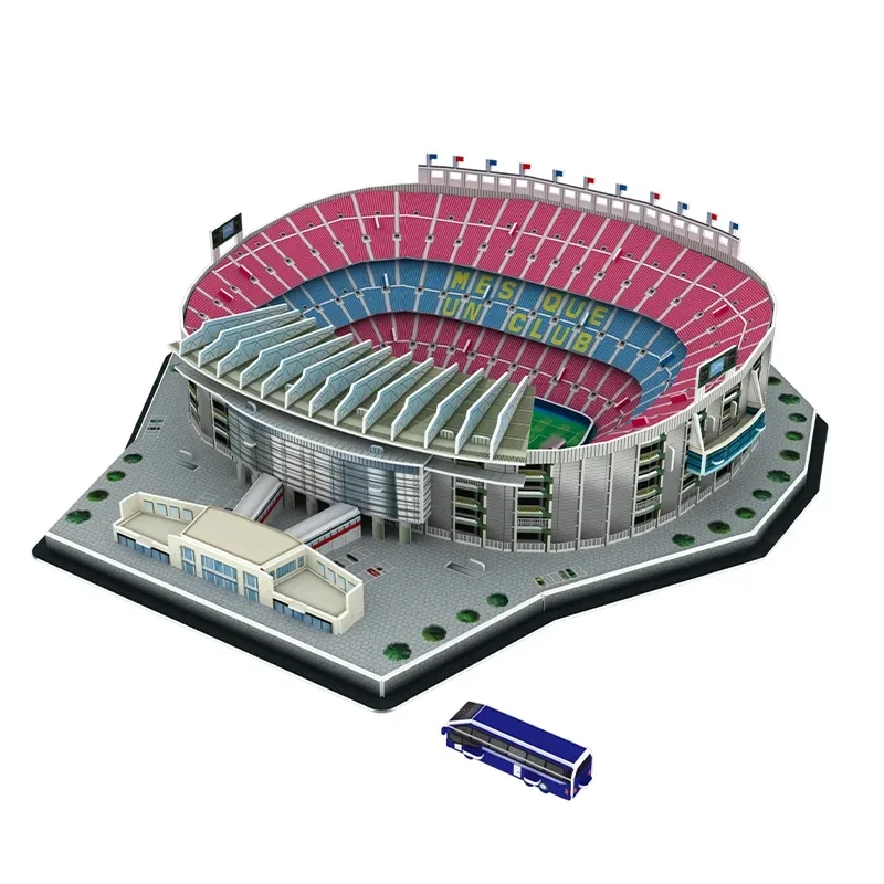 2024 World Famous Architecture Football Stadium 3D Paper Puzzle Home Decor DIY Assemble Paper Model Toy For Children And Adults