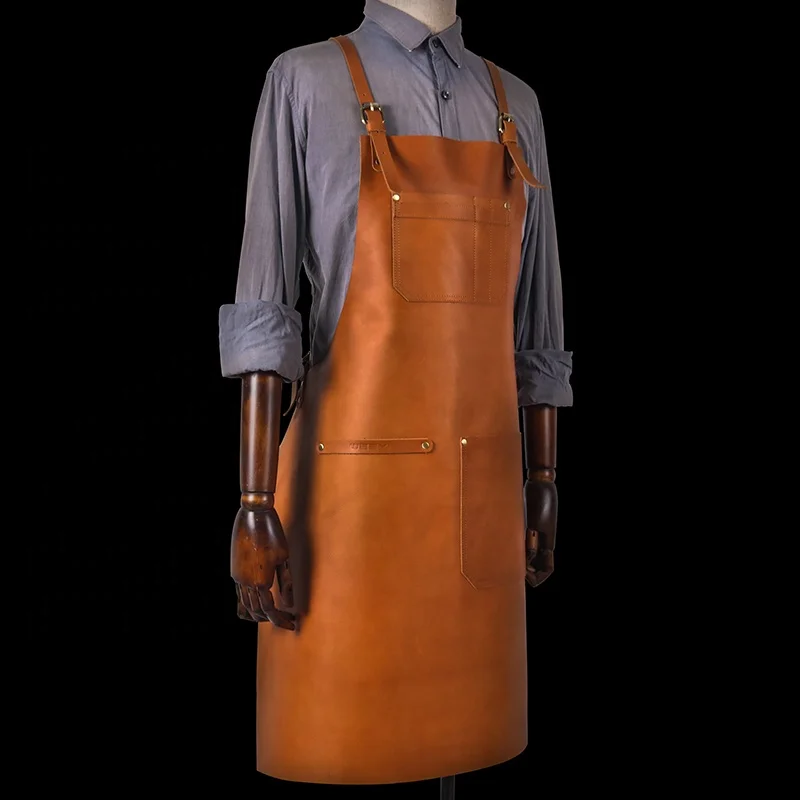 CHANGRONG Custom high quality vintage butcher carpenter work Genuine leather apron