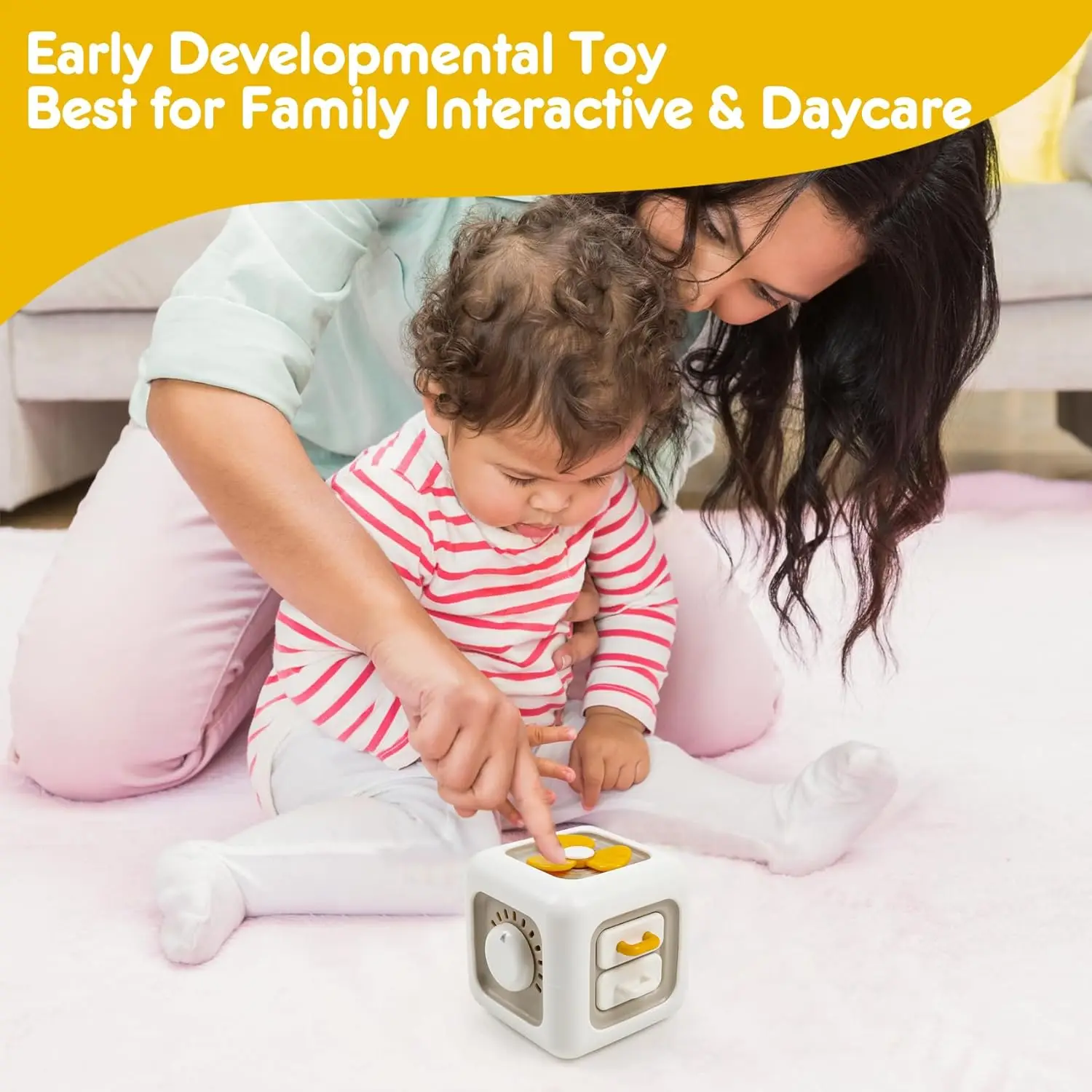 6 in 1 Sensory Busy Cube baby Activity busy Cube Learning Toy for Toddlers Babies Birthday Gifts