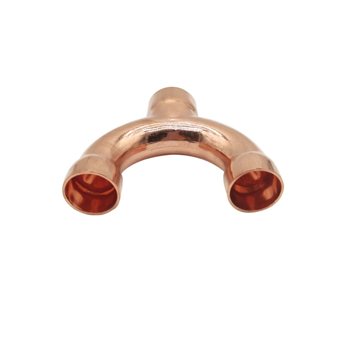 High quality Air conditioner parts copper Tube Tee pipe fittings Chinese supplier directly supply Copper fittings