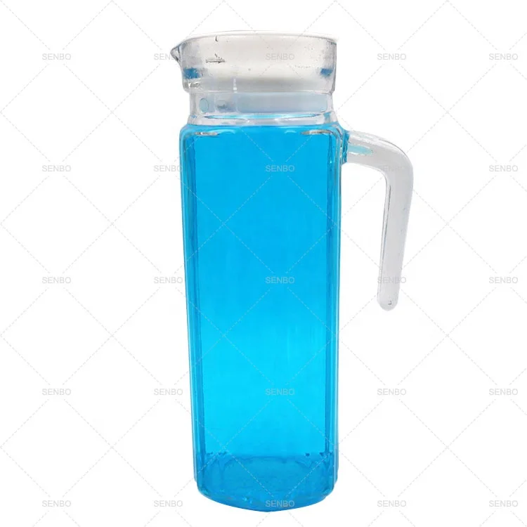 Home Glassware 1100ml 37.2oz Glass Water Drinking Pitcher Jug Juice with Plastic Lid