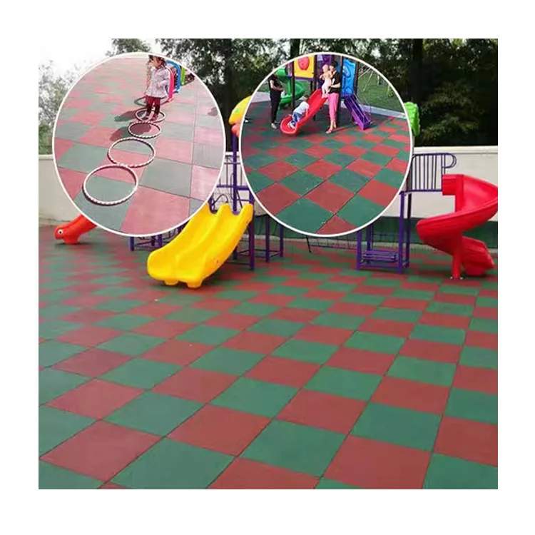 Non Toxic indoor Outdoor kindergarten Playground Gym Rubber Flooring Mat tiles Flooring Sport