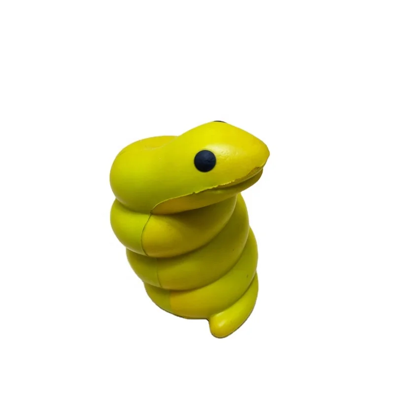 Customized promotional cartoon animal  snake shape squishy toy Anti stress toy Stress ball