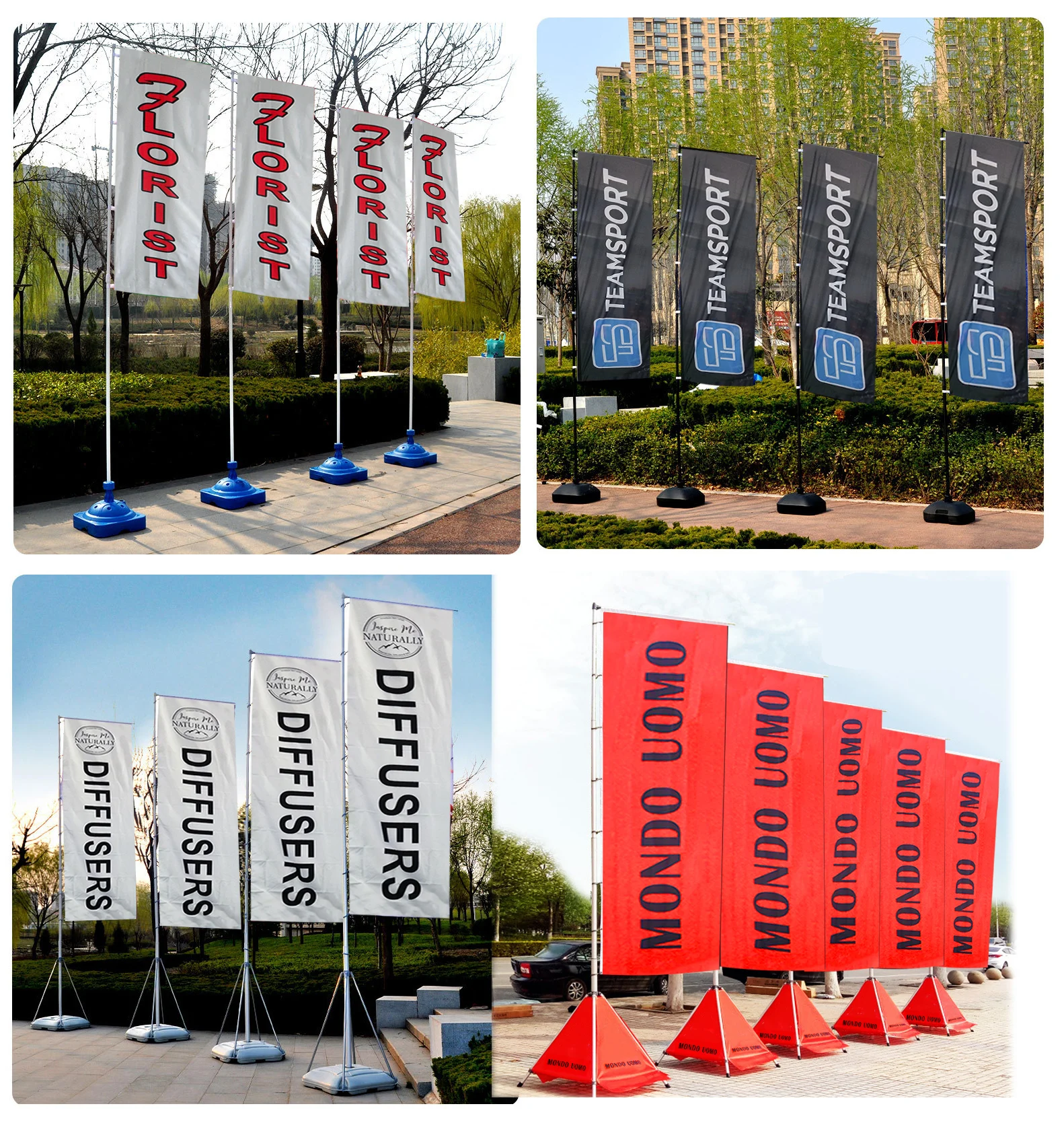 Outdoor Indoor 180X60Cm  Custom Design Logo Nobori Flag Stand