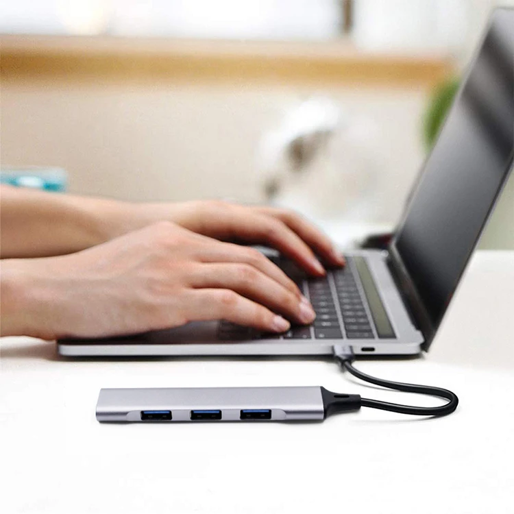 USB Adapter 4 in 1 3.0 New Desgin Type c 4 Ports USB Hub  Multi Function USB HUBS