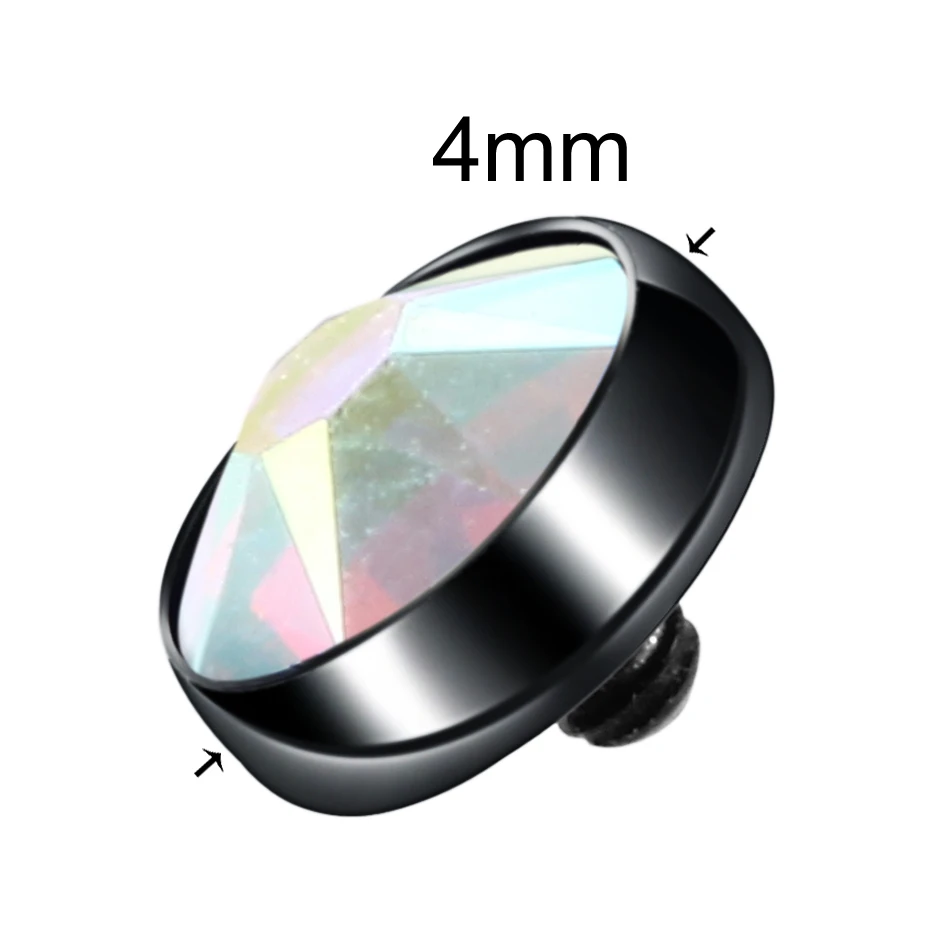 10pcs MOQ Titanium Internally Threaded Dermal Anchors Colorful Gems Dermal Top Micro Dermal Skin Diver Jewelry
