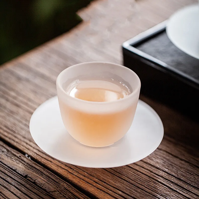 Kung fu tea set small cup Thickened heat resistant tea set with plate Drinking Glasses Tumblers Wholesale Bulk