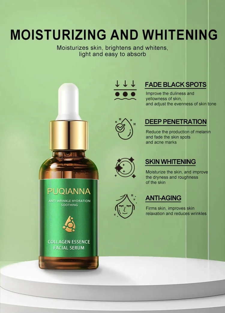 Private Label Custom Logo facial serum COLLAGEN Anti-wrinkle Serum Repair Moisturizing Hyaluronic Acid Face Skin Care Serum