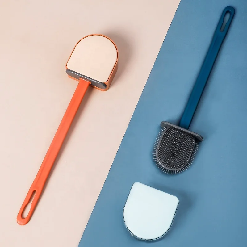 Cheap Soft Plastic TPR Silicon Toilet Brush With Holder for Bathroom Cleaning Brush Tools