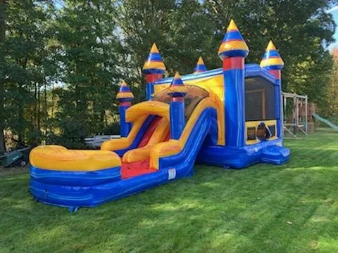 Kids bouncing castles combo air bouncer trampoline mega pink moonwalk unicorn inflatable jumping castle for sale